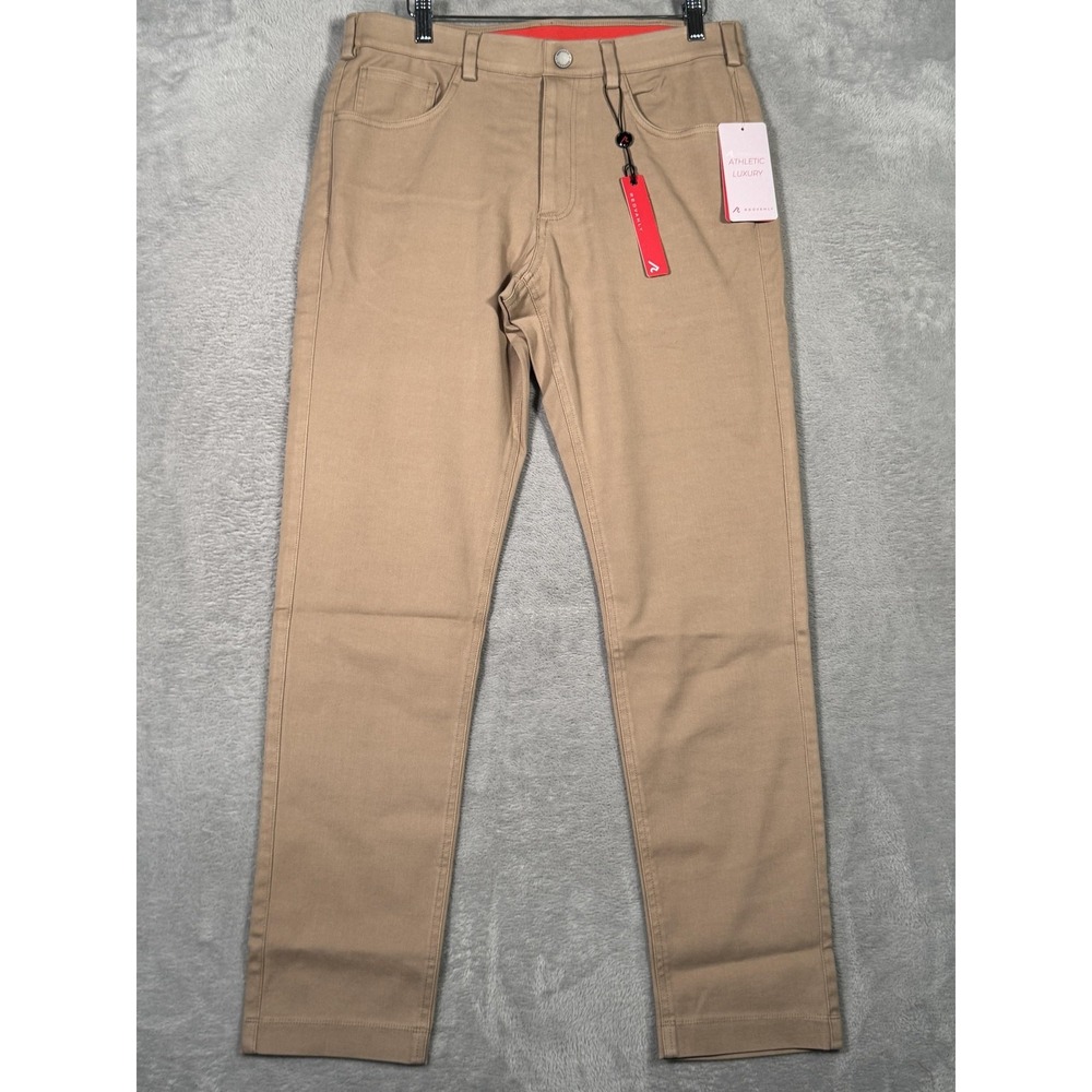 Redvanly Pants Mens Mx30 Beige Stretch Chino Golf Calvin Pull-On ComfortChino